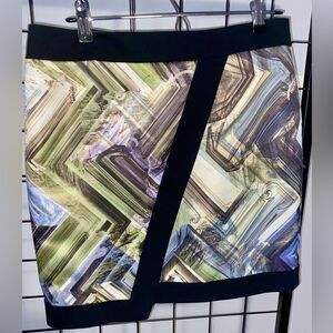 Ted Baker Lucilia geometric print mini skirt EUC